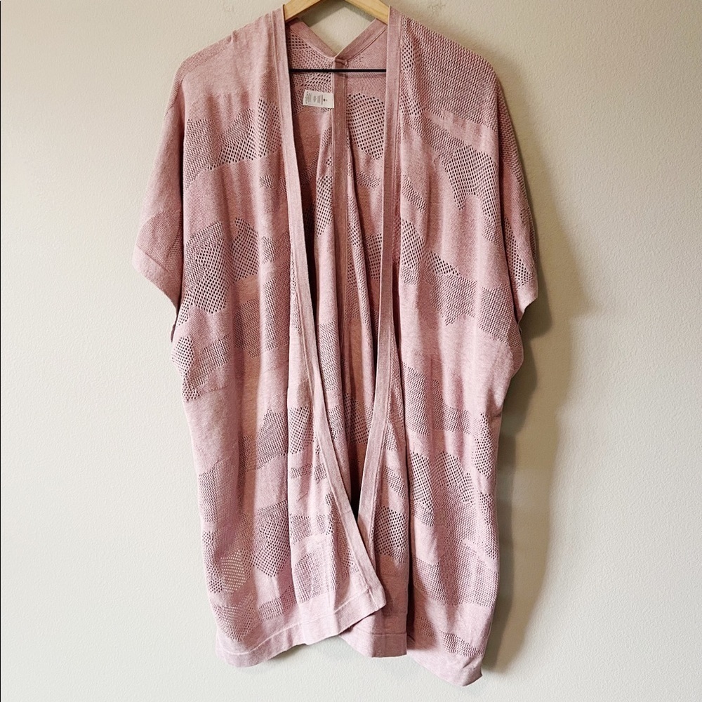 Lululemon Find Your Light Wrap Heathered Vintage Mauve Pink One Size Open Mesh